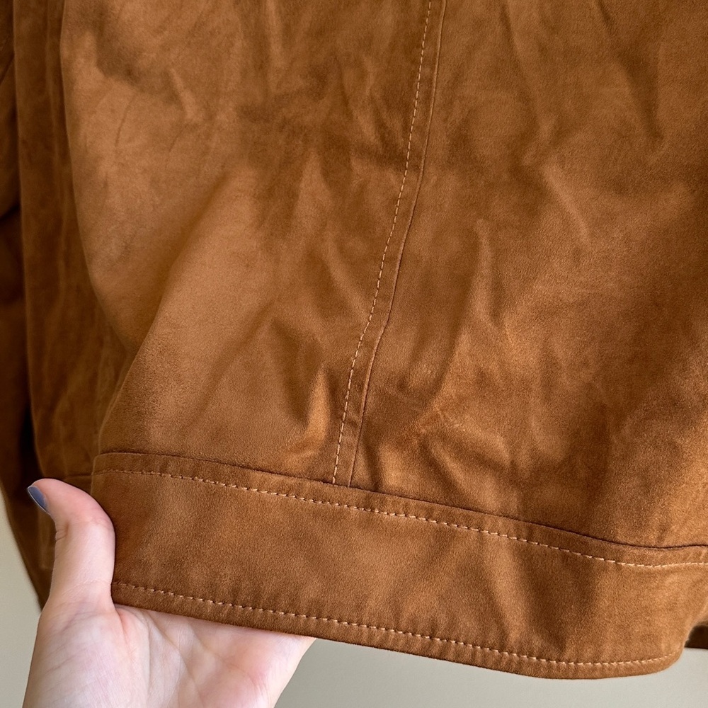 LOFT Tan Leather Jacket with Silver Accents - Picture 13 of 16